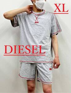 ディーゼル　半袖　Tシャツ　ルームウェア　セットアップ　グレー　ロゴ　XLサイズ　UMSET-WILORT　A09735 0QGAJ 9CB　DIESEL