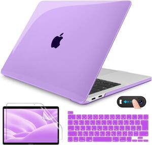 MacBook Pro 13インチ カバー パープル ケース 紫 おしゃれ 薄型 シェルカバー キーボードカバー + screen protector + webcamcover付き