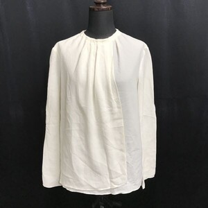 美品★日本製★ボールジー/BALLSEY★長袖シャツ/シフォンブラウス【36/レディースS/アイボリー/ivory】トゥモローランドTops/Shirts◆BH840