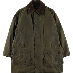 古着 80~90年代 バブアー Barbour BORDER ボーダー 旧3ワラント ワックスコットン オイルドジャケット 英国製 C42 メンズL相当 /evb007742