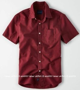 〓ラスト!! SALE!! アメリカンイーグル/US L/AE オックスフォード半袖シャツ/Burgundy