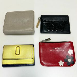 ◆MARC JACOBS マークジェイコブス　4点セット◆　折り財布×コインケース×カードケース　イエロー　ブラック　レッド 【USED】0808