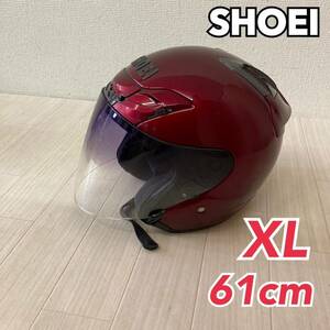 SHOEI ショウエイ J-FORCEIII ジェイ-フォーススリー レッド系 J-FORCE3 ジェットヘルメット XLサイズ 61cm 2013年製