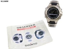 K11W88 腕時計 SUUNTO スント OBSERVER 99000456 クォーツ 稼動 電池残量不明 付属品有 60サイズ