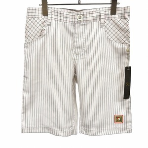 【新品】Arnold Palmer テーパード ショート ハーフパンツ　ストライプ×チェック ポリ100% L ピンク ピンク×緑系×グレー×白系 メンズ