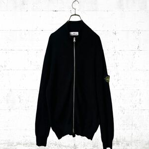 極美品 stone island ドライバーズニット ダブルジップ Lサイズ ストーンアイランド ブラック 黒色 8015526D8 23AW ゴールデンサイズ