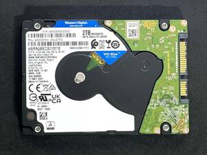 【送料無料】 ★ 2TB ★　WD Blue　/　WD20SPZX　【使用時間：117 ｈ】2021年製　Western Digital Blue 稼働少 2.5インチ内蔵HDD/7mm 即決