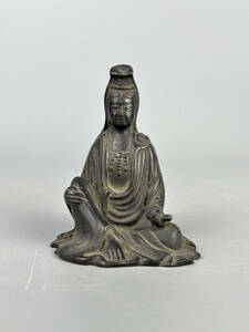 仏教美術　古銅製　銅仏　観音像　唐物　古物保証　時代物　中国　清朝　