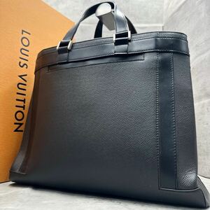 1円■美品/希少サイズ■ルイヴィトン LOUIS VUITTON メンズ タイガ カスベックPM トートバッグ ビジネスバッグ レザー 黒 M31022