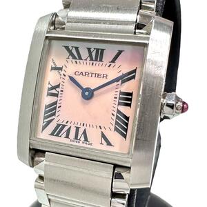 CARTIER/カルティエ タンクフランセーズSM W51028Q3 ピンクシェル 腕時計 ステンレススチール/シェル クオーツ シェル文字盤 レディース