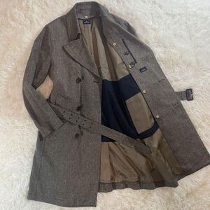 【極美品/希少L!!】ポールスミス チェスターコート 千鳥格子柄 ベルト Paul Smith ウール ジャケット アウター ウールライナー カシミヤ