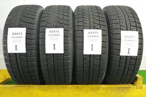 215/60R16 95Q Bridgestone ICEPARTNER2 中古 スタッドレスタイヤ 4本セット 2018年製 ※本州送料無料 215/60/16 ブリヂストン U2473.I