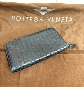 即決！　ボッテガヴェネタ　BOTTEGA VENETA　小銭入れ付長財布　ブラックカラー　