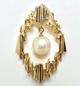 1円〜!!MIKIMOTO(ミキモト)▼K14 アコヤ本真珠ペンダントトップ▼N 約6.7g パール pearl pendant ジュエリー ED4/ED5S472