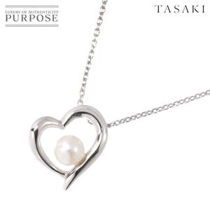 タサキ TASAKI ベビーパール ハート ネックレス 43cm K18 WG ホワイトゴールド 750 パール 田崎真珠 Akoya Pearl Necklace 90251311