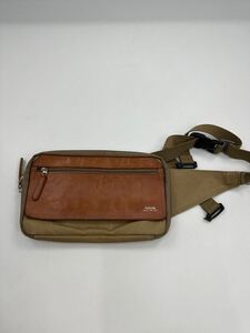 希少/美品/PORTER/レザー ワックスコットン ショルダーバッグ FIELD/ポーター ボディバッグ フィールド yoshida 吉田鞄 ウエストバッグ