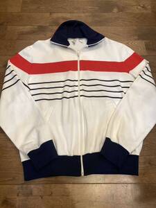 【美品】70s adidas トラックジャケット　サイズM メンズ　ヴィンテージ アディダス　ジャージ　ボーダー　VENTEX フランス製