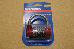 WORDLOCK　PL-001-A1　Padlock　レッド