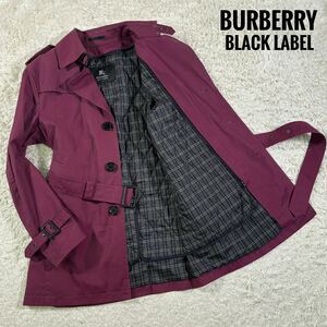 BURBERRY BLACK LABEL バーバリーブラックレーベル 【大人の気品】ベルト ライナー メンズ 2way トレンチコート ミドルコート 紳士服 M