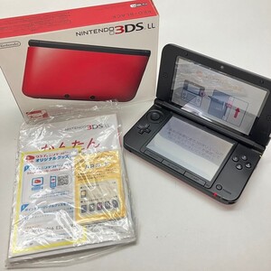 D089-K44-6418 NINTENDO 任天堂 ニンテンドー 3DS LL レッド×ブラック SPR-001(JPN) 通電確認/初期化OK 箱付き