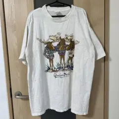 90s h.L.MILLER  USA製 トナカイ 両面プリント アートTシャツ