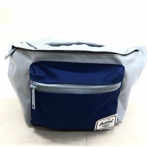 Herschel supply ハーシェル サプライ ロゴワッペン ウエストバッグ ライトグレー×ネイビー ボディバッグ ウエストポーチ レディース 婦人