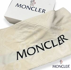 良品 正規品 MONCLER BEACH TOWEL モンクレール チェーンパターン ロゴ ジャカード ビーチタオル 大判 バスタオル ブランケット