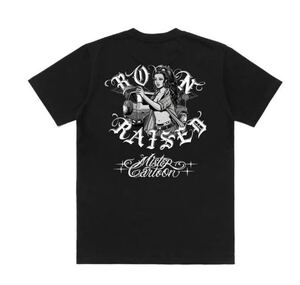 新品 BORN X RAISED +MISTER CARTOON homegirl size L ボーンアンドレイズド　ミスターカートゥーン　Tシャツ