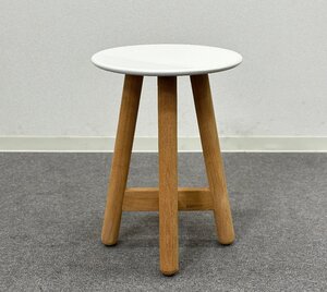 ★送料無料★■DEDON/デドン■Mbrace Side Table/エンブレイス サイドテーブルφ35 ホワイトベージュ系 セラミック★埼玉発送★ゆ