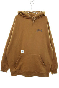 ダブルタップス WTAPS 21AW CLUB HOODED COPO SIZE04 212ATDT-CSM15 フーデッド パーカー ロゴ 刺繍 ブラウン 【ブランド古着ベクトル】☆A