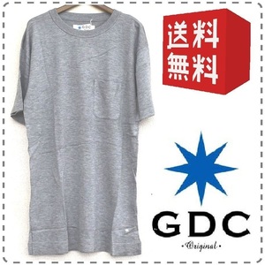 GDC ジーディーシー MITSUKE KNIT 見附ニット 半袖ロングTシャツ 薄手 胸ポケット テンセル100% 男女兼用 メンズSサイズ 灰 送料無料 A301