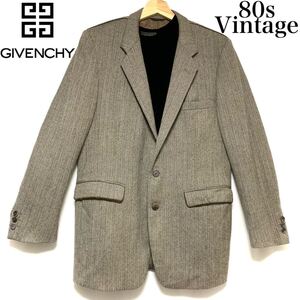 輸入古着 Givenchy ジバンシー USA製 80s 80年代 ヴィンテージ テーラード ツイードジャケット シバンシィ スーツ 高級品