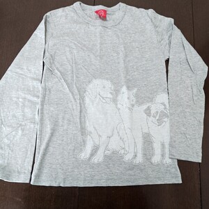 オジコ10A　120-130 ロンT 長袖Tシャツ 長袖 Tシャツ カットソー キッズ125　グレー　犬柄　ダックス　柴犬　レトリバー　子供服 新品