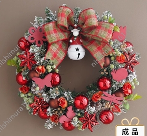 手作り★ハンドメイド★クリスマスリース★ラッピングプレゼント★高品質アレンジ造花★壁飾り★玄関リース★置物★パーティー用★