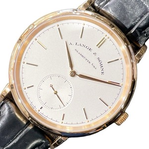 ランゲ＆ゾーネ A.LANGE&SOHNE サクソニア 380.032 ホワイトｘブラック K18ピンクゴールドｘ革 腕時計 メンズ 中古