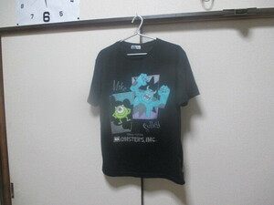 LL■Disney Pixar MONSTERS★半袖Tシャツ★黒★used 送料無料 