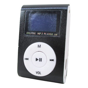 送料無料メール便 MP3プレーヤー アルミ LCDスクリーン付き クリップ microSD式 MP3プレイヤー ブラックｘ１台
