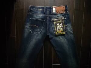 【新品放出】G-STAR RAW♪ATTACC LOW STRAIGHT♪HEAT CAMO DENIM♪DK AGED♪ジースター♪暖素材♪迷彩柄♪W30 L32♪50895B 6018 89