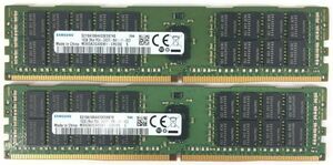 【16GB×2枚セット/ロット：1644】SAMSUNG PC4-2400T PC4-19200T 計32G 2R×4 中古メモリー サーバー用 M393A2G40DB1-CRC0Q【送料無料】