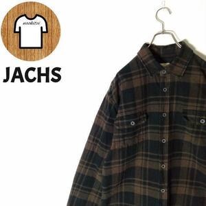 【JACHS 長袖コットンシャツ 2XL 海外古着 ダークカラー A545