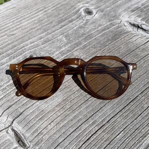 【レア個体】1940s French vintage eyewear amber frame france フレームフランス　クラウンパント アンバー 調光レンズ 