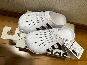 送安 即決 アディダス アディレッタ クロッグ 25.5cm adidas サンダル 白 ホワイト