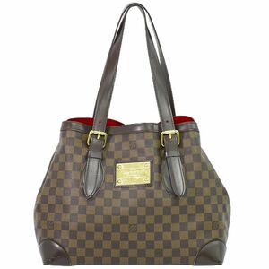 本物 ルイヴィトン LOUIS VUITTON LV ハムステッド MM ダミエ エベヌ トートバッグ ハンドバッグ ブラウン N51204