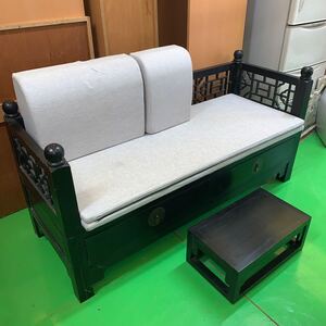 【中古】中国風 ソファーベット マット 付き アンティーク