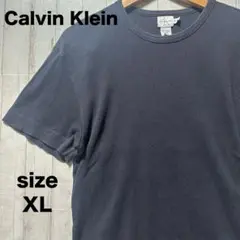 CK Calvin Klein Tシャツ　XL ワッフル　Uネック　ブラック