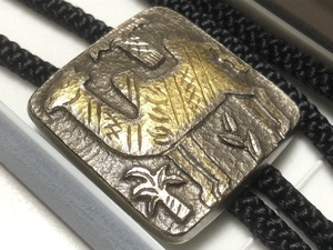 SILVER 34.5g 作家物 K.O ラクダ細工 ループタイ 美品