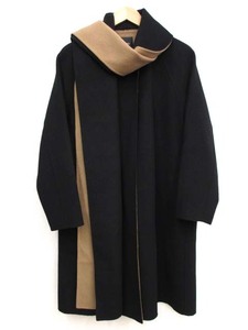 美品 セオリー WOOL DIVIDE SCARF COAT スカーフ コート ストール付き ノーカラーコート P 01-0409600-057-901