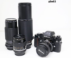 G6w63 Nikon F3 F3.3-4.5 35-70mm /55mm F2.8/100-300mm F5.6 他 メカニカルシャッター○ その他動作未確認 60サイズ