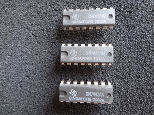 テキサス製　SN7442N(4-LINE BCD TO 10-LINE DECIMAL DECODER) 3個セット