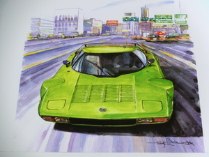 bowイラスト-281/ ランチャ ストラトス / Lancia Stratos / ランチア ストラトス///1枚のみ